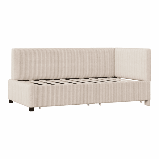 Sofá-cama 90x200 - Multifuncional com 2 gavetas de arrumação e estrado - Bege