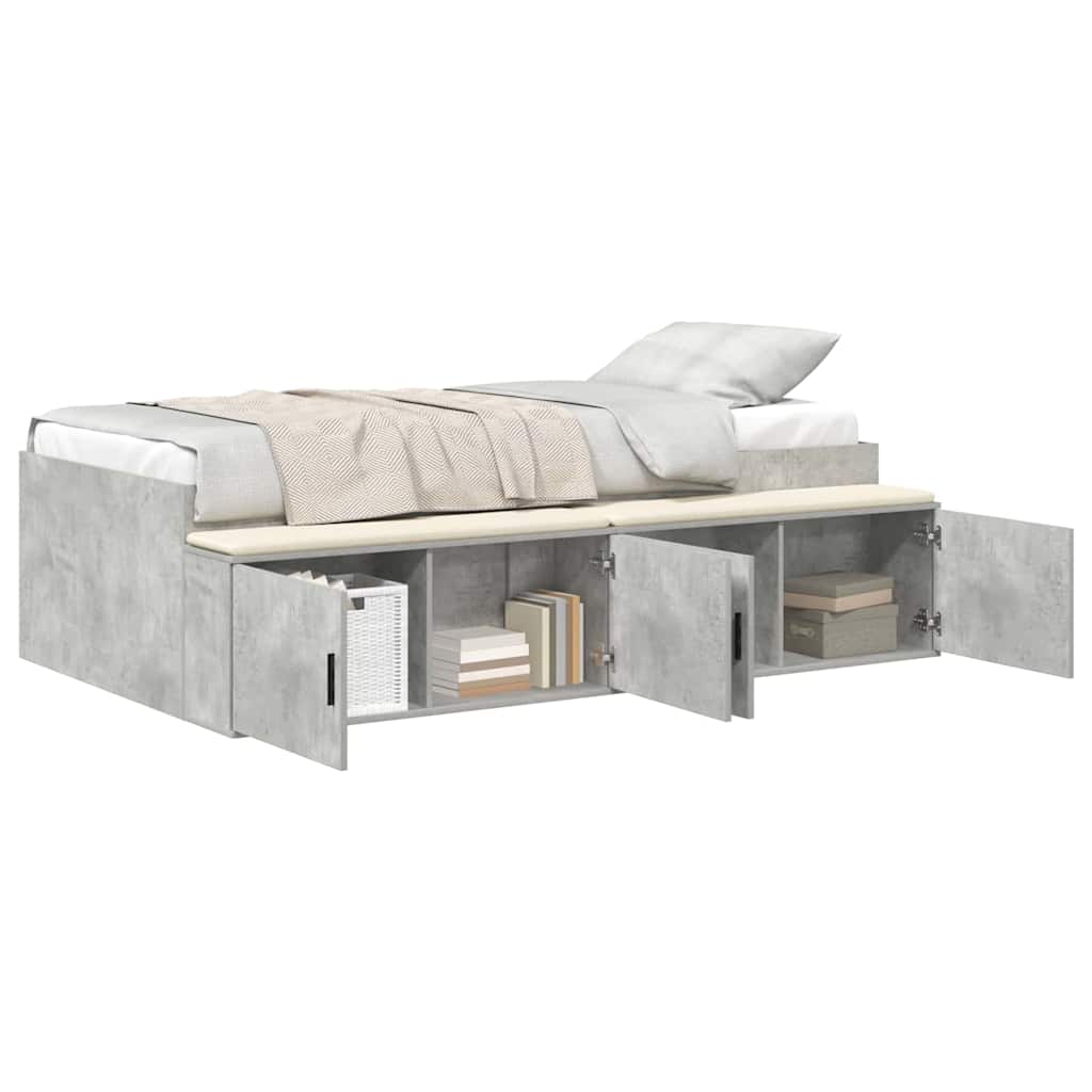 Estructura de cama individual para adultos 118x203 Gris