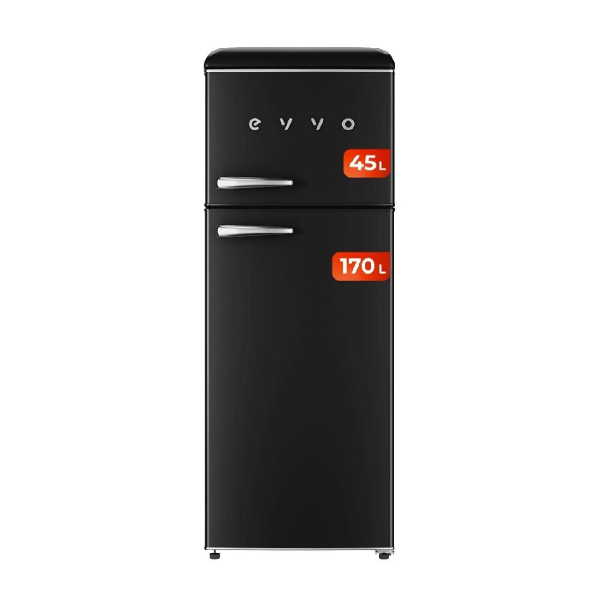 Frigorífico 2 puertas EVVO F45G Retro Negro