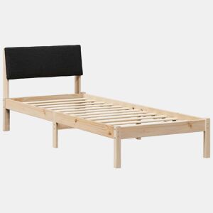 Estrutura de cama de solteiro simple com cabeceira - Castanho e preto 80 x 200 cm