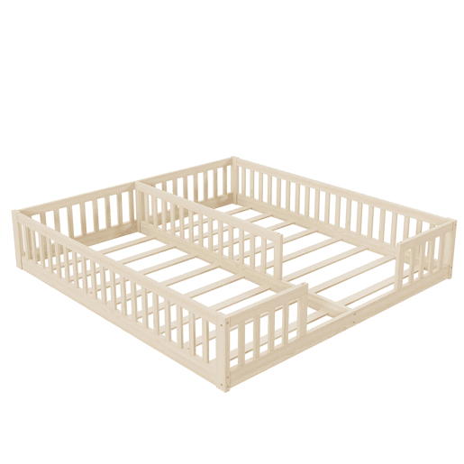 Cama Panel 90 x 200 cm - Com grade, estrado, estilo minimalista - Natural