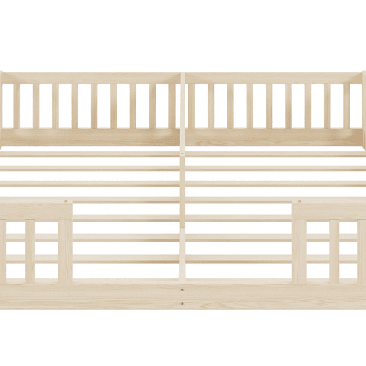 Cama Panel 90 x 200 cm - Com grade, estrado, estilo minimalista - Natural