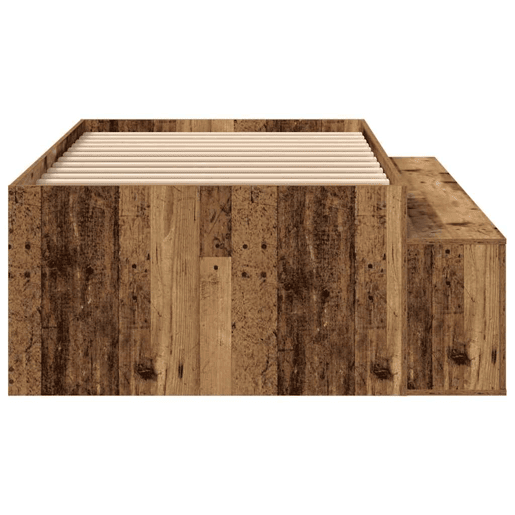 Estrutura de cama de solteiro para adultos Madeira Antiga 90 x 200 cm Madeira processada