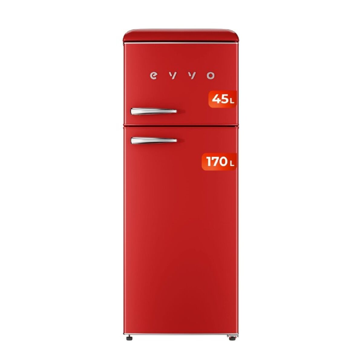 Frigorífico 2 puertas EVVO F45G Retro Rojo
