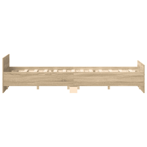 Estrutura Cama de casal para adultos c cabeceiraapoio pés 160x200cm carvalho sonoma
