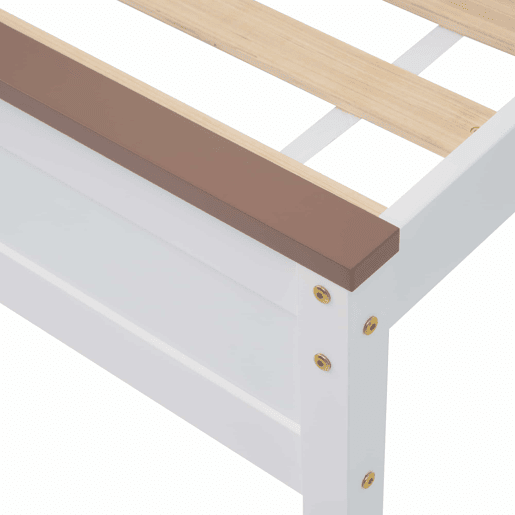 Cama individual com estrutura em madeira 90x200cm - Castanho