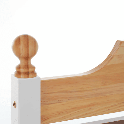 Cama individual com estrutura em madeira 90x200cm - Castanho
