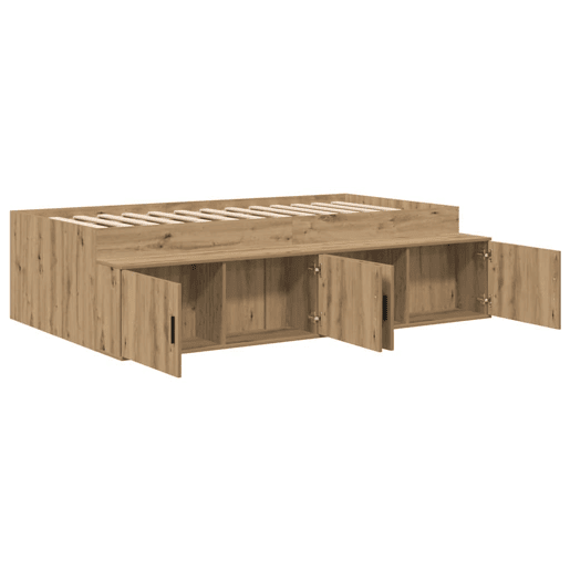 Estrutura de cama de solteiro para adultos com gaveta Carvalho Artesanal 90 x 200 cm