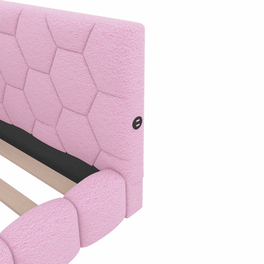 Sofá-cama de veludo 90x200 cm - com LED e porta USB - Rosa Sofá-cama de veludo 90x200 cm - com LED e porta USB - Rosa