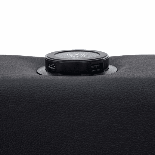 Cama estofada 90x190 - com porta USB, carregamento sem fios e com fios, LED e 4 gavetas - Preto
