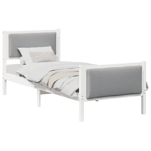 Estrutura de cama de solteiro simple, Cinzento-claro 80 x 200 cm tecido
