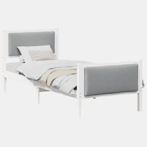 Estrutura de cama de solteiro simple, Cinzento-claro 80 x 200 cm tecido