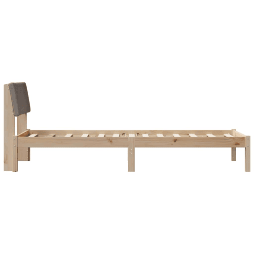 Estrutura de cama de solteiro para adultos com cabeceira Marrom e taupe 80 x 200 cm