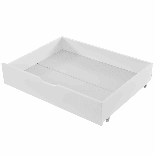 Gavetas para cama 93x66,5x20 cm - 2 gavetas, arrumação debaixo da cama, MDF + rodas, branco