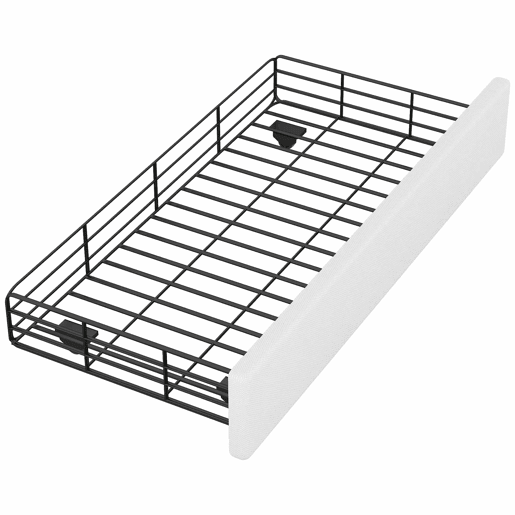 Cama estofada em tecido de linho com 2 gavetas - 90x200 cm - cabeceira decorada com rebites - Bege