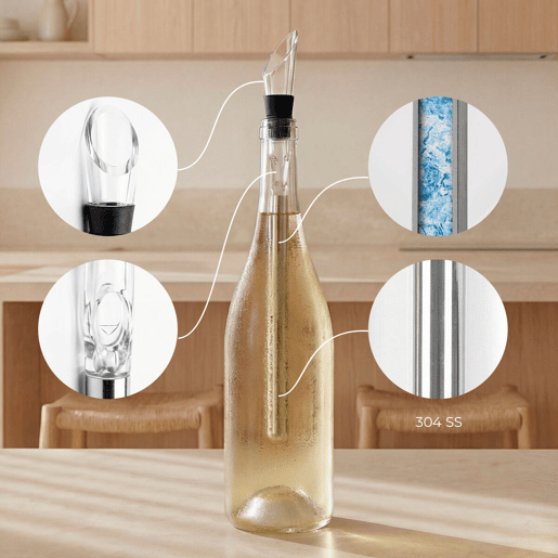 Conjunto de acessórios para vinho com bolsa de transporte InnovaGoods