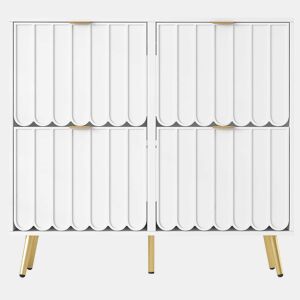 Sapateira estreita 100x24x91,5 cm - 4 compartimentos rebatíveis, com proteção anticaída e prateleiras ajustáveis - Branco