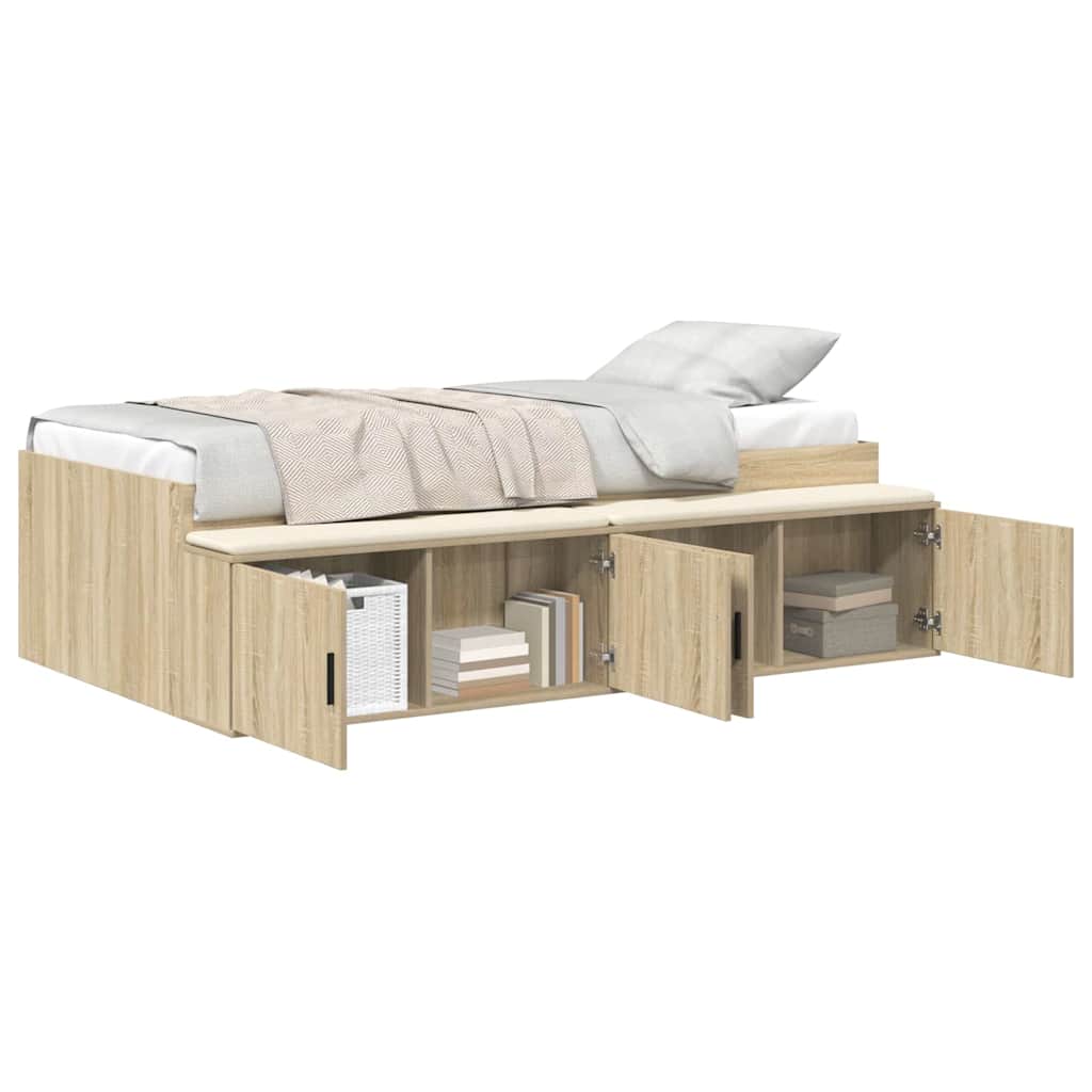 Estructura de cama individual para adultos 108x203 Madera Clara