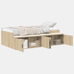 Estrutura de cama de solteiro para adultos com gaveta Carvalho Sonoma 80 x 200 cm