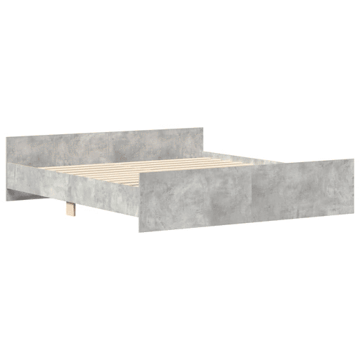 Estrutura Cama de casal para adultos c cabeceira e apoio pés 160x200cm cinza cimento