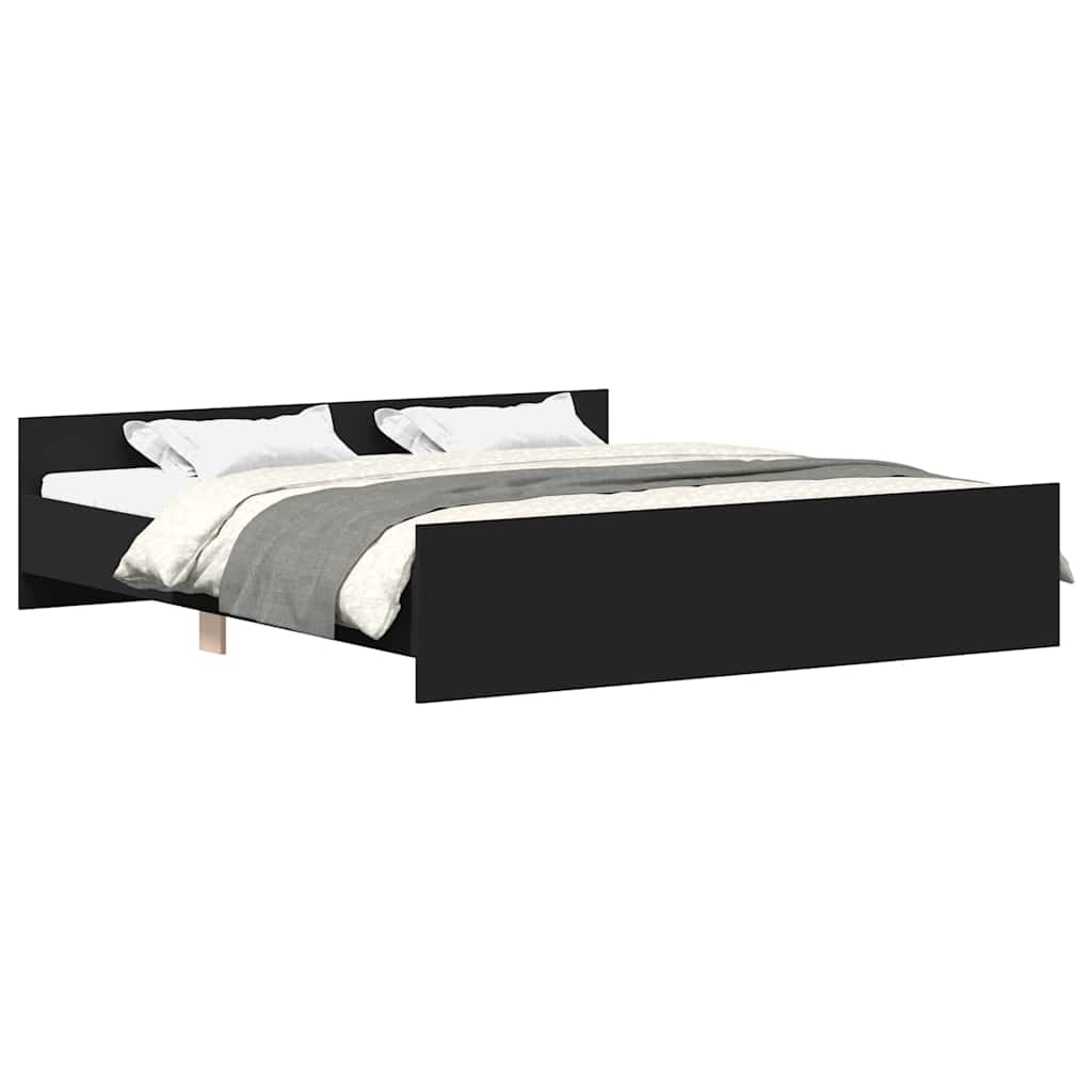Estructura de cama matrimonial 163x203 Negro
