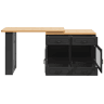 Aparador 135×39×92,8 cm - Com arrumação, rotação de 360°, LED - Preto