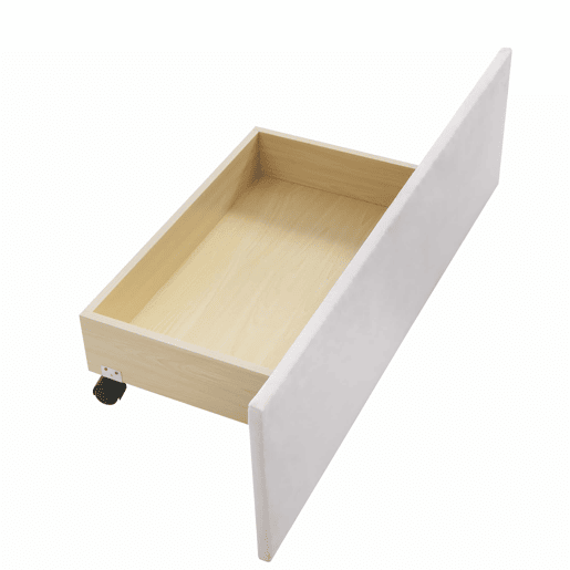 Cama estofada em veludo 90x200cm - cama individual com 2 gavetas e estrado de molas - Bege