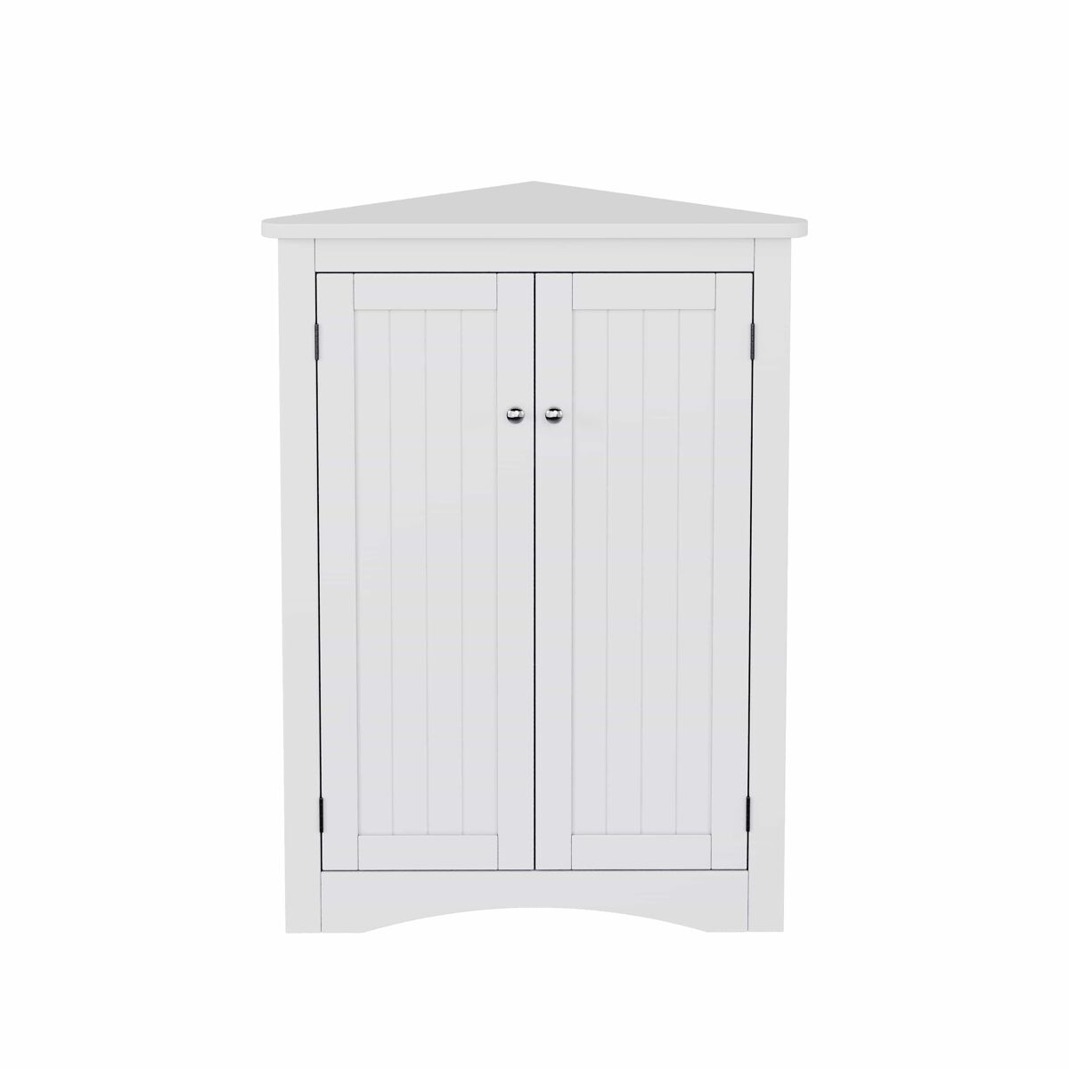 Armario esquinero para baño 61,5 x 80 cm - independiente de 2 puertas, diseño triangular de 3 niveles, tablero mdf de alta calidad con superficie