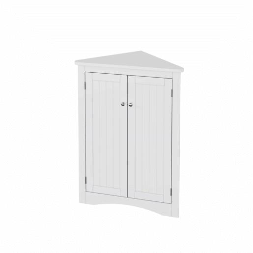 Armário de canto para casa de banho 61,5 x 80 cm - modelo independente com 2 portas, design triangular com 3 prateleiras, painel em MDF de alta qualidade com superfície lacada, poupa espaço na casa de banho, cozinha e sala de estar - Branco Armário de canto para casa de banho 61,5 x 80 cm - modelo independente com 2 portas, design triangular com 3 prateleiras, painel em MDF de alta qualidade com superfície lacada, poupa espaço na casa de banho, cozinha e sala de estar - Branco