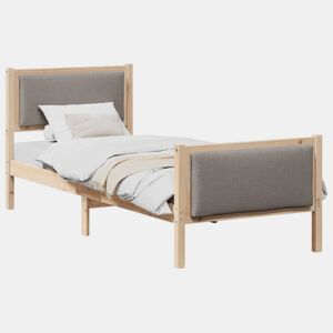 Estrutura de cama de solteiro Design, Cinzento-acastanhado 80 x 200 cm tecido