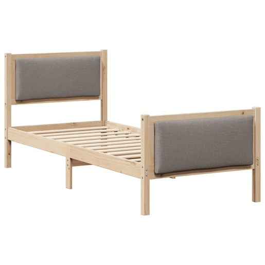 Estrutura de cama de solteiro Design, Cinzento-acastanhado 80 x 200 cm tecido