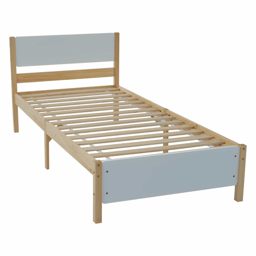 Cama individual de madeira 90x200cm - Branco Cama individual de madeira 90x200cm - Branco