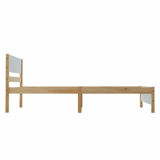 Cama individual de madeira 90x200cm - Branco Cama individual de madeira 90x200cm - Branco
