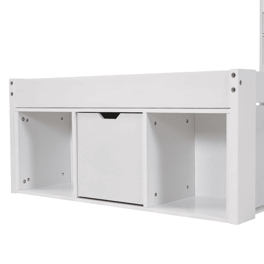 Cama individual 90x190 cm - com USB, gaveta e grande espaço de arrumação - Branco