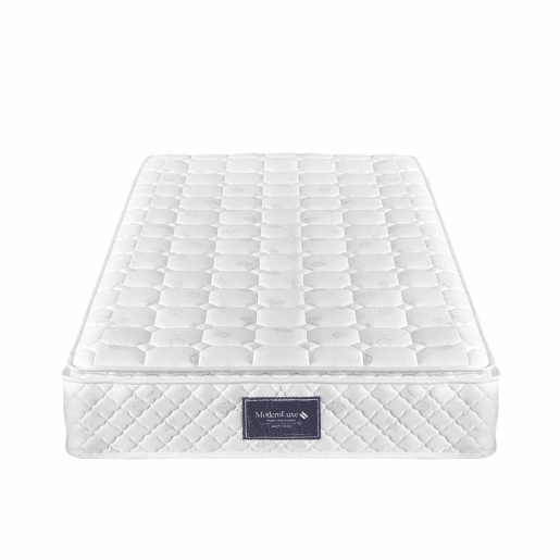 Cama individual 90x200cm - Cabeceira ajustável, Carregamento USB Tipo C, 2 gavetas, Iluminação LED, Estrutura em madeira - Branco Sherpa
