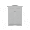 Armário de canto para casa de banho 61,5 x 80 cm - 2 portas triangulares, 3 prateleiras, MDF de alta qualidade com acabamento lacado, design economizador de espaço para casa de banho, cozinha e sala de estar - Cinza