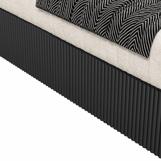 Cama moderna 140x200 cm - Sistema de elevação hidráulico, amplo espaço de arrumação, ripas de madeira maciça - Preto