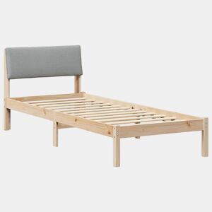 Estrutura de cama de solteiro simple - Marrom e cinza claro 80 x 200 cm