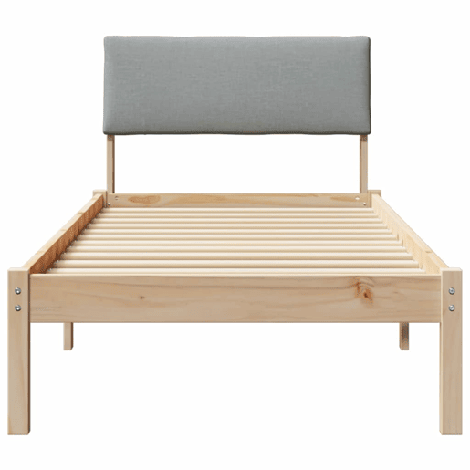 Estrutura de cama de solteiro simple - Marrom e cinza claro 80 x 200 cm