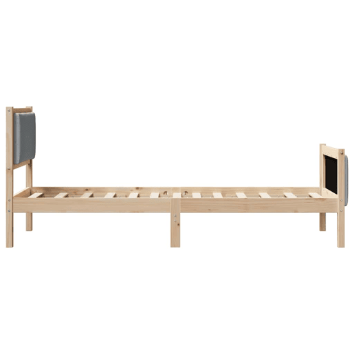 Estrutura de cama de solteiro simple, Cinzento-claro 80 x 200 cm tecido
