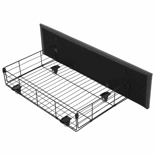 Lit com 2 gavetas 90x200cm estofado em linho - com função de carga e iluminação LED - Cinzento