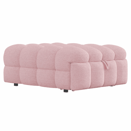 Sofá-cama 90x200 cm - 2 em 1, Puff, Cama individual, Tecido Teddy - Rosa Sofá-cama 90x200 cm - 2 em 1, Puff, Cama individual, Tecido Teddy - Rosa