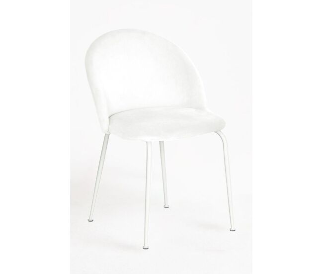 Silla White Dalnia Terciopelo - Blanco