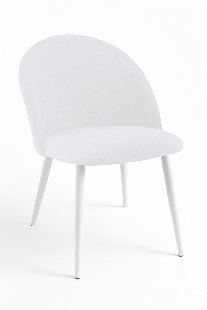 Silla white vint tela - blanco