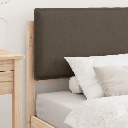 Estrutura de cama de solteiro Design com Cabeceira Estofada Cinzento-acastanhado