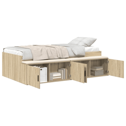 Estrutura de cama de solteiro para adultos com gaveta Carvalho Sonoma 90 x 200 cm