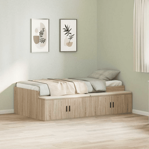 Estrutura de cama de solteiro para adultos com gaveta Carvalho Sonoma 90 x 200 cm