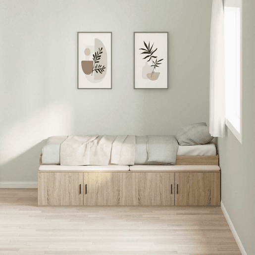 Estrutura de cama de solteiro para adultos com gaveta Carvalho Sonoma 90 x 200 cm