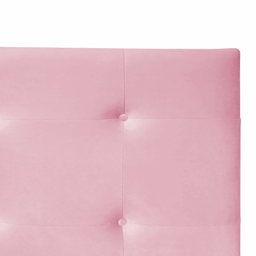 Cama estofada em veludo 90x200cm - Cama individual com 2 gavetas e estrado de molas - Rosa