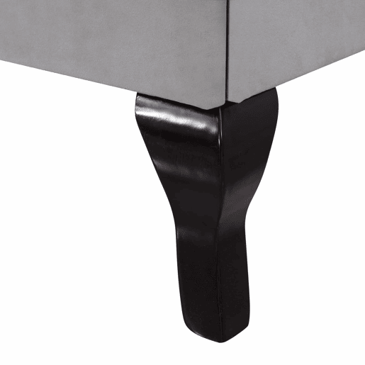 Cama estofada 90x200 cm - Com cabeceira ajustável, suporte de ripas de madeira, cinza
